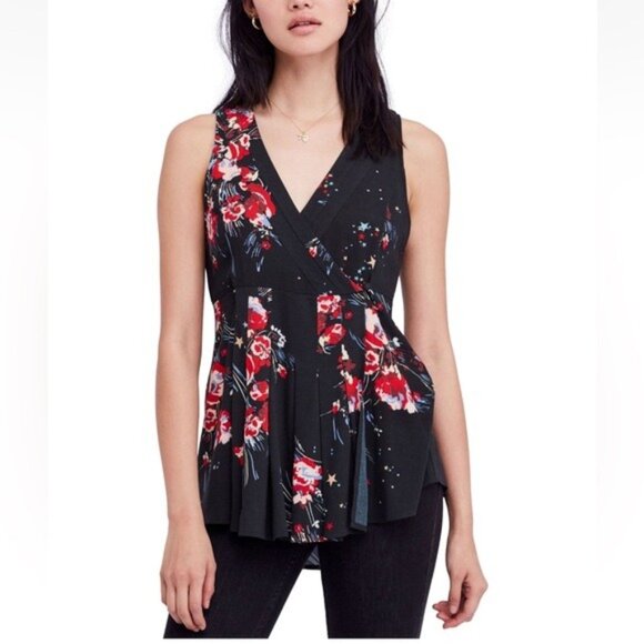 Free People Babydoll Tunic XS Dark Romantic‎ Whimsigoth Beachy Fariy Grunge Boho - Picture 1 of 13